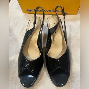 Cloudwalkers women’s size 12w wide black patent 3 inch heel
